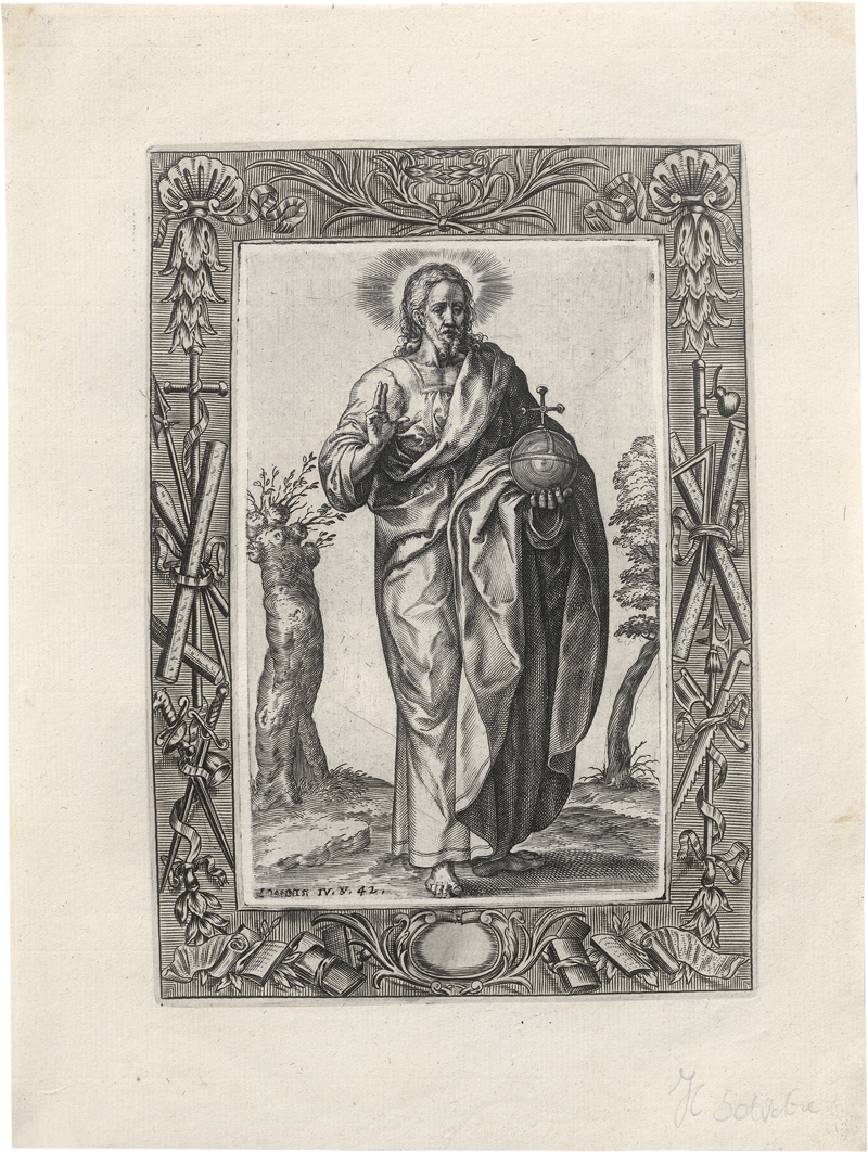 Lot 5224, Auction 128, Wierix, Johannes, Christus und die zwölf Apostel mit dem Hl. Paul