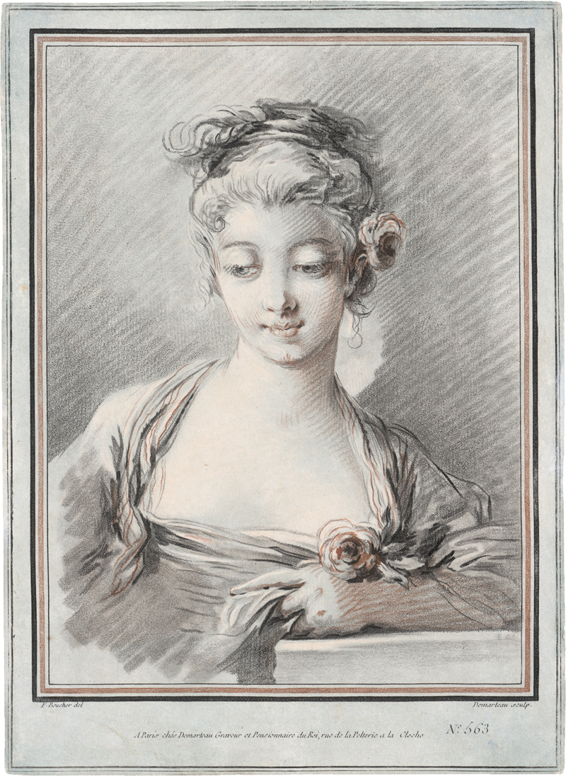 Lot 5231, Auction  128, Boucher, François - nach, Junges Mädchen mit der Rose