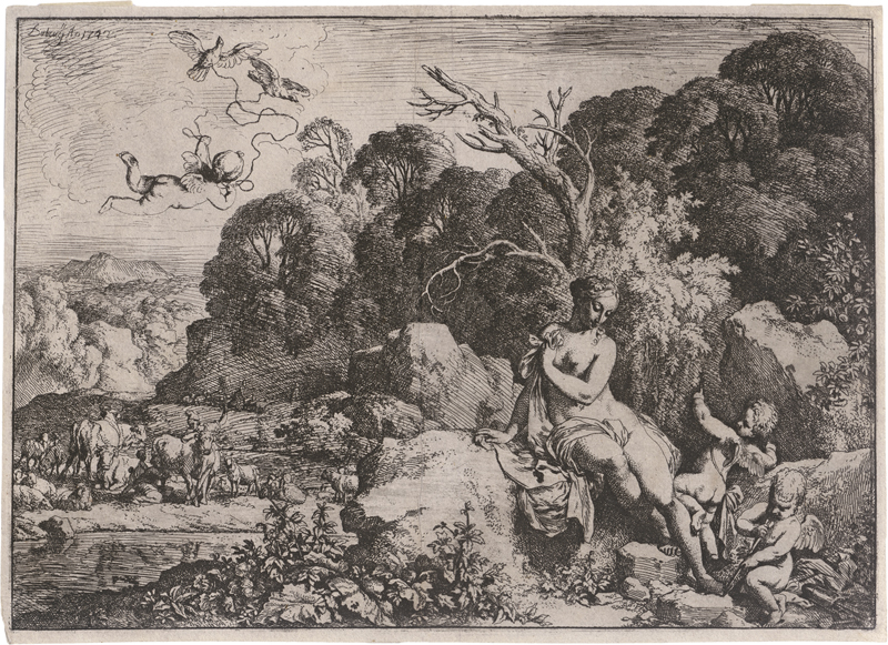Lot 5237, Auction 128, Dietrich, Christian Wilhelm Ernst, Venus mit den Liebesgöttern in einer Landschaft