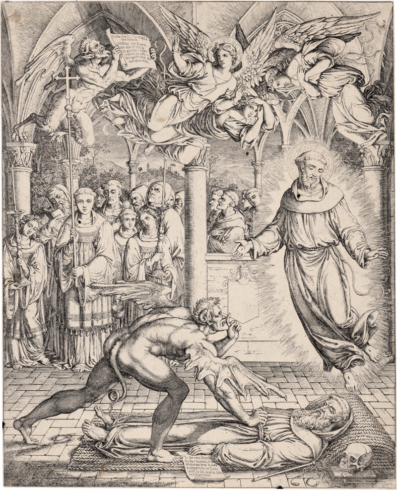 Lot 5251, Auction  128, Koch, Joseph Anton, Der Streit des Satans mit dem hl. Franciscus