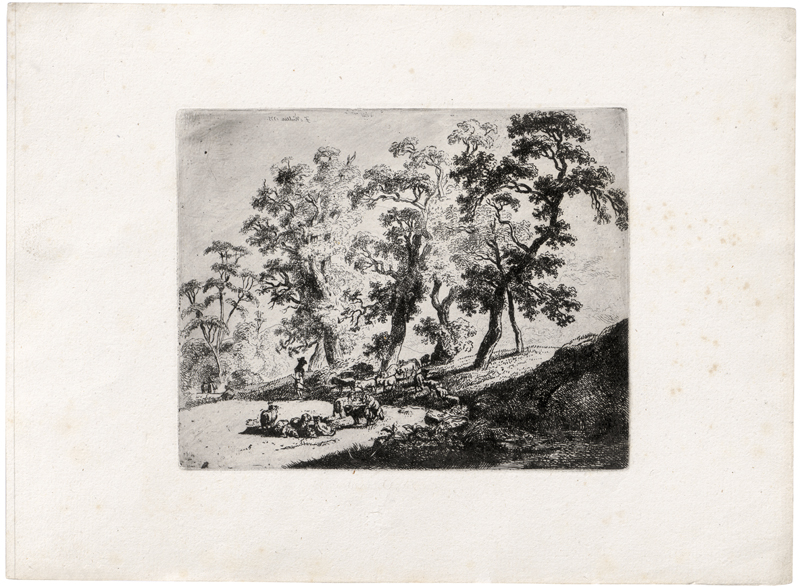 Lot 5255, Auction  128, Müller, Friedrich, Baumlandschaft mit Hirtenstaffage
