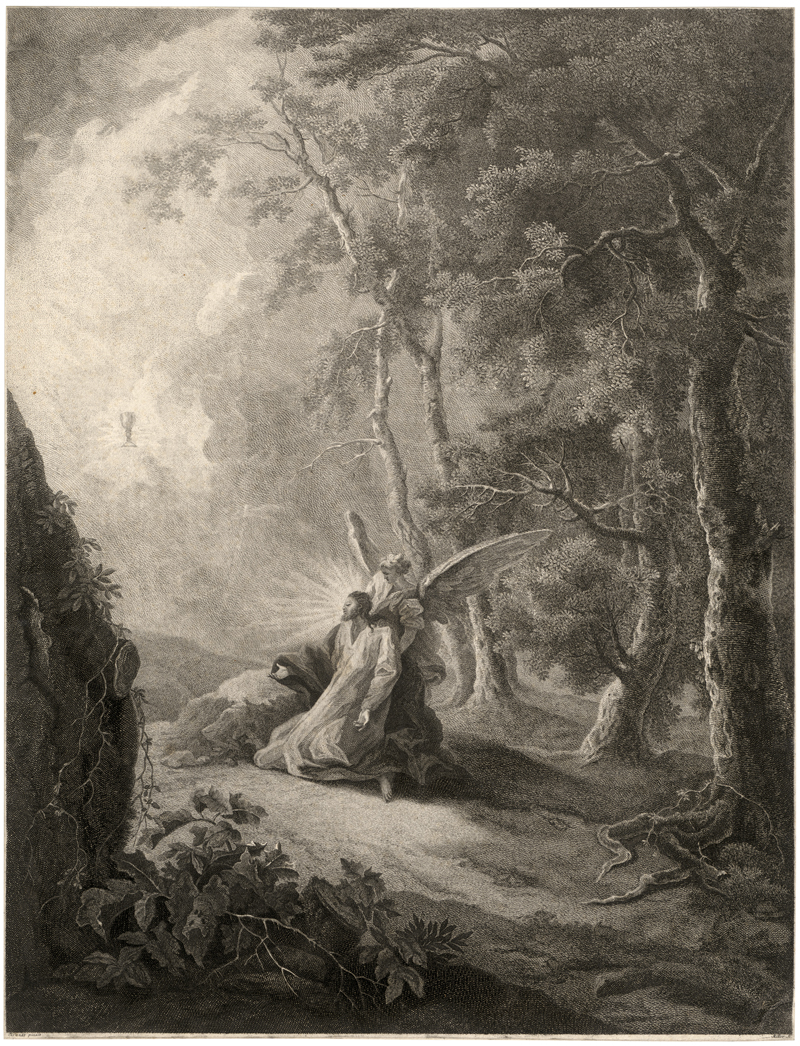 Lot 5257, Auction  128, Müller, Gustav Adolph, Chrsitus nach der Versuchung gestärkt; Jesus in einer Landschaft von Engeln gestärkt