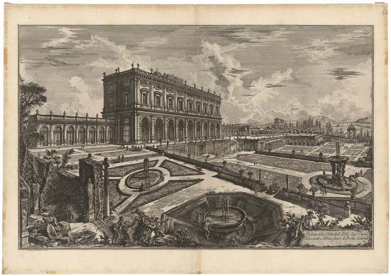 Lot 5271, Auction  128, Piranesi, Giovanni Battista, Veduta della Villa dell'Emo Sig. Card. Alessandro Albani fuori di Porta Salaria