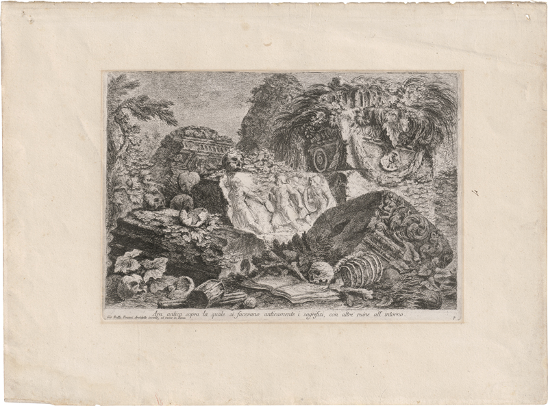 Lot 5275, Auction 128, Piranesi, Giovanni Battista, Ara antica sopra laquale si facevano anticameste i sagrifizi, con altre ruine all'intorno