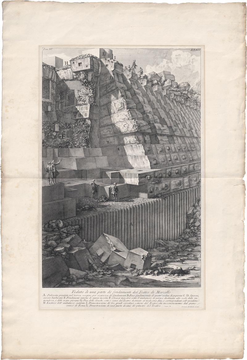 Lot 5277, Auction  128, Piranesi, Giovanni Battista, Veduta di una parte de fondamenti del Teatro di Marcello