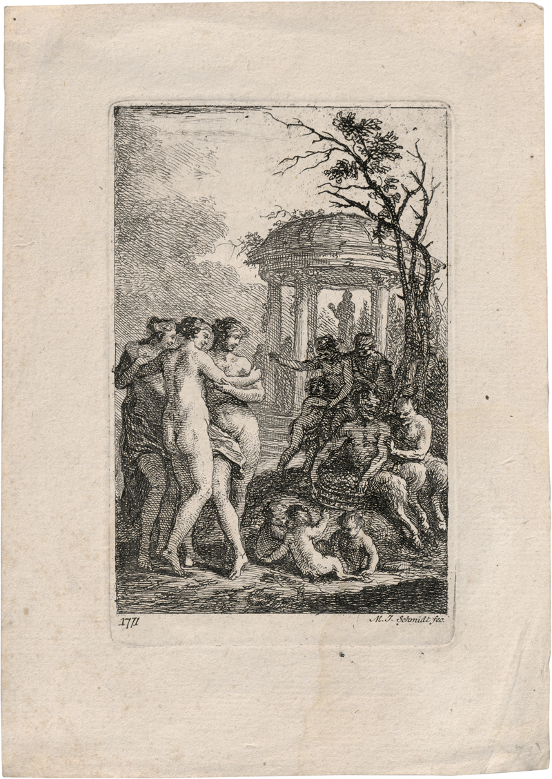 Lot 5287, Auction 128, Schmidt, Martin Johann, Drei Grazien vor einer Herme; Drei Grazien vor einem Rundtempel