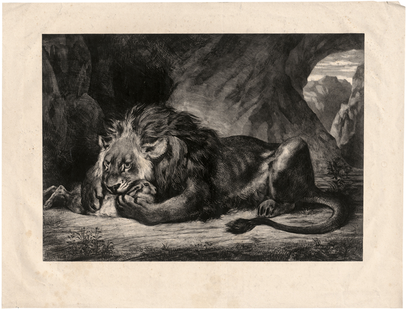 Lot 5300, Auction 128, Delacroix, Eugène, Lion de l'Atlas
