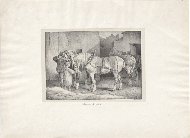 Lot 5307, Auction 128, Géricault, Théodore, Chevaux de ferme
