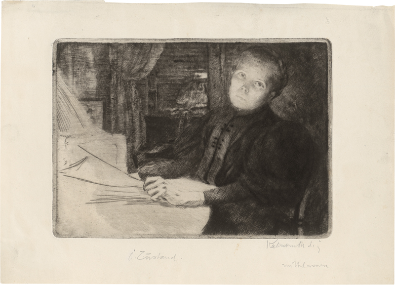 Lot 5326, Auction 128, Kalckreuth, Leopold Graf von, Die Frau des Künstlers an der Lampe