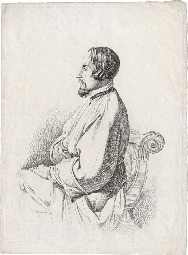 Lot 5338, Auction  128, Nadorp, Franz Johann Heinrich, Profilbildnis eines sitzenden Mannes im Profil nach links, wohl eines Freundes