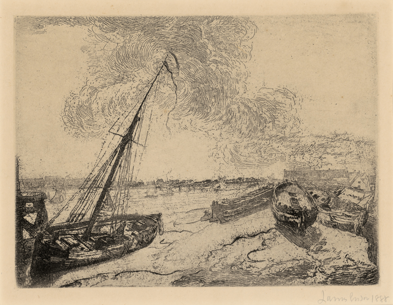 Lot 5355, Auction  128, Ensor, James, Barques échouées