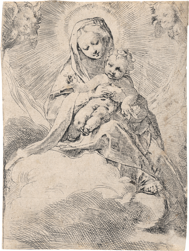 Lot 5404, Auction 128, Barocci, Federico, Madonna mit Kind in den Wolken