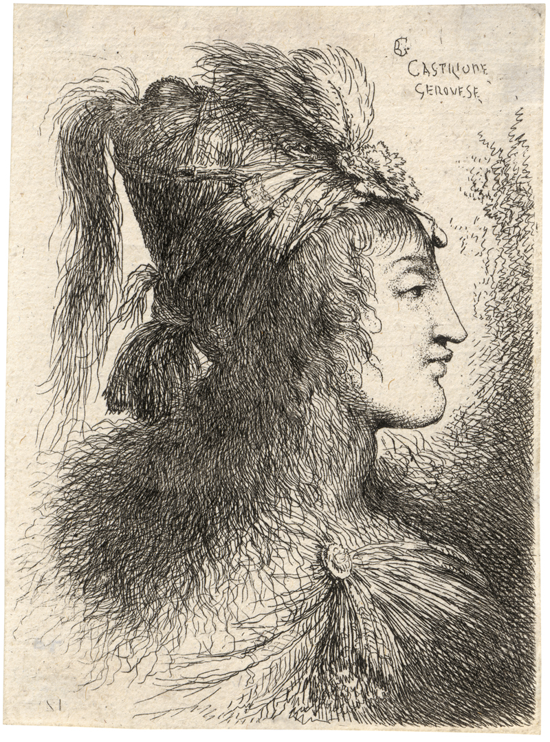 Lot 5440, Auction  128, Castiglione, Giovanni Benedetto, Zwei kleine Köpfe