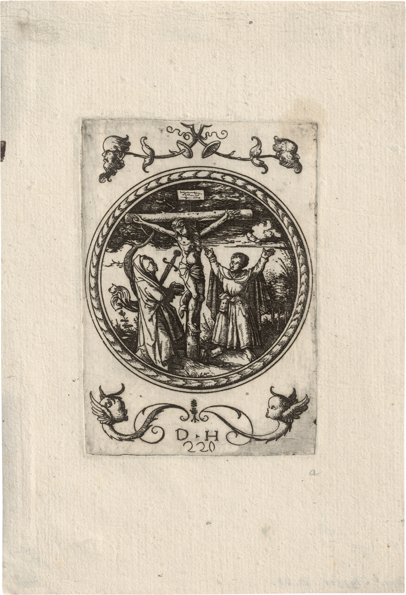 Lot 5523, Auction 128, Hopfer, Daniel, Christus am Kreuz mit Maria und Johannes, in einem Tondo