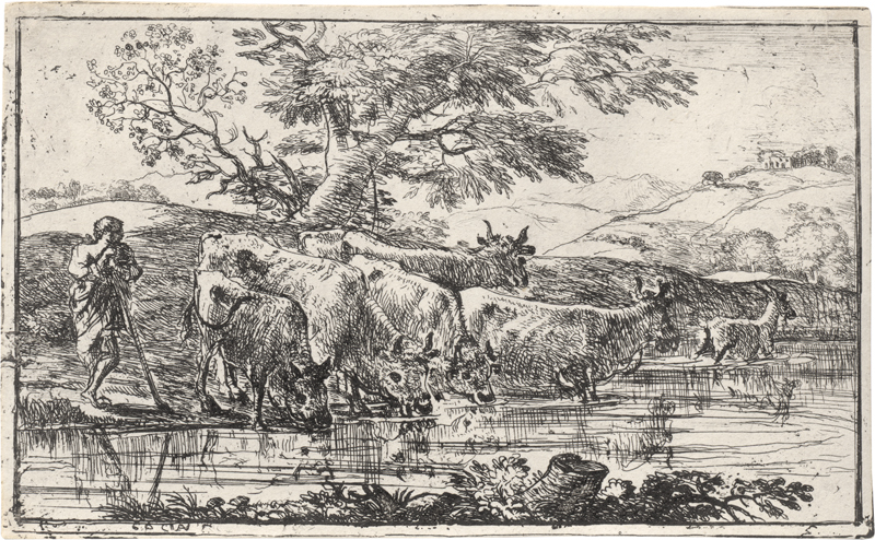Lot 5551, Auction 128, Lorrain, Claude, Le troupeau à l'abreuvoir