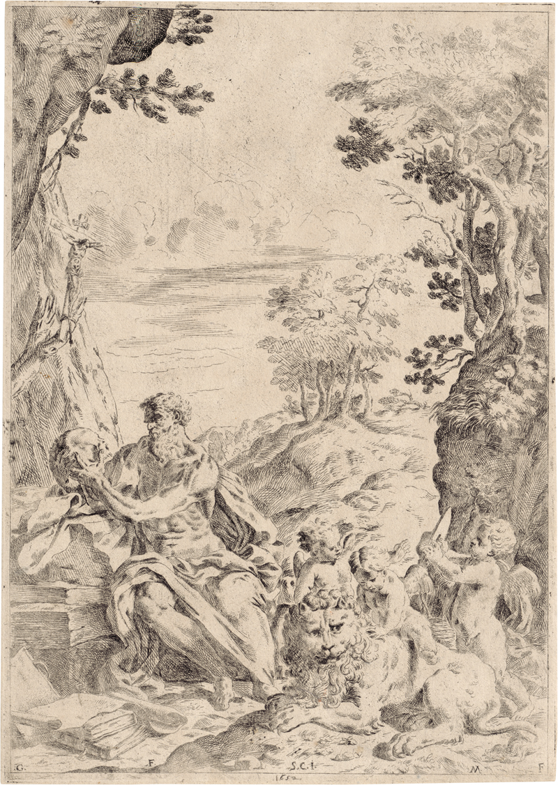 Lot 5564, Auction 128, Mucci, Giovanni Francesco, Hl. Hieronymus und drei mit dem Löwen spielende Engel