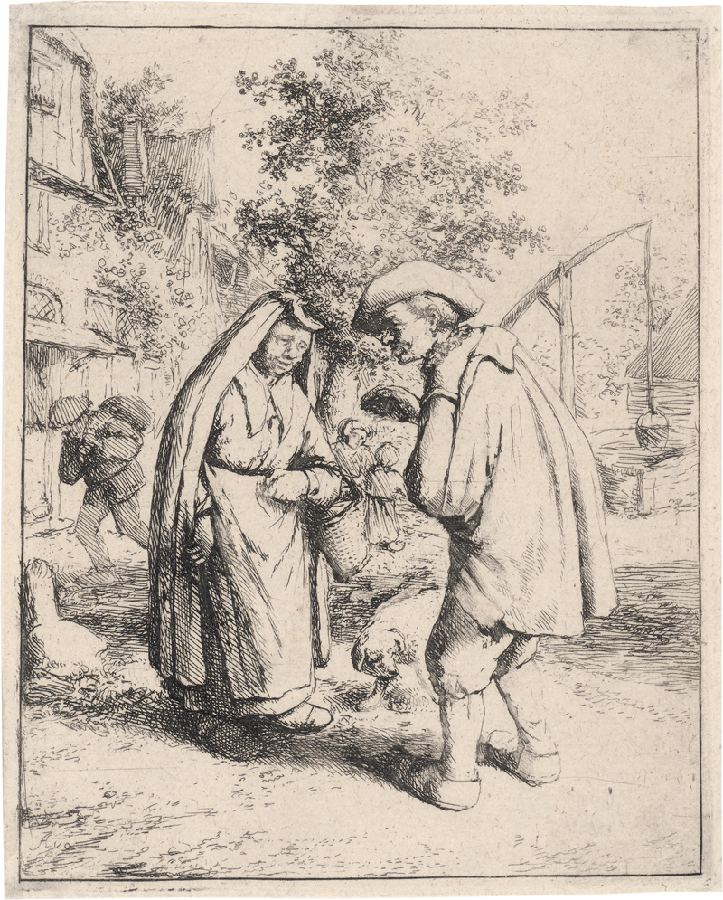Lot 5571, Auction  128, Ostade, Adriaen van, Mann und Frau im Gespräch