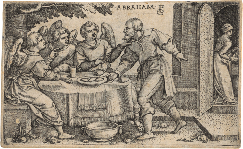 Lot 5575, Auction 128, Pencz, Georg, Die drei Engel beuschen Abraham; Abraham opfert Isaak
