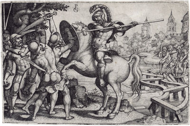 Lot 5578, Auction 128, Pencz, Georg, Horatius Cocles verteidigt die Brücke