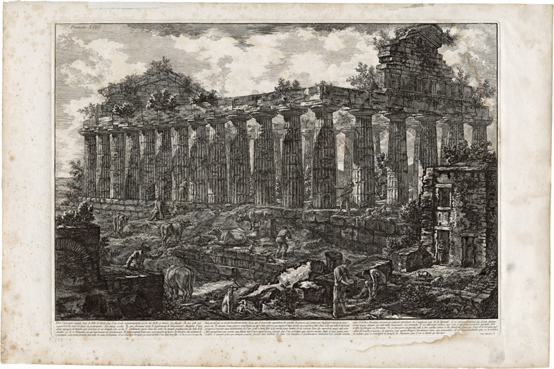 Lot 5587, Auction 128, Piranesi, Giovanni Battista, Vue d'un autre temple, dans la ville de Pesto