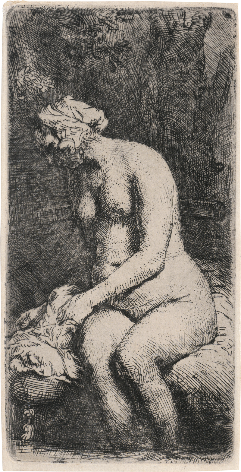 Lot 5605, Auction 128, Rembrandt Harmensz. van Rijn, Nackte Frau im Freien, mit den Füßen im Wasser