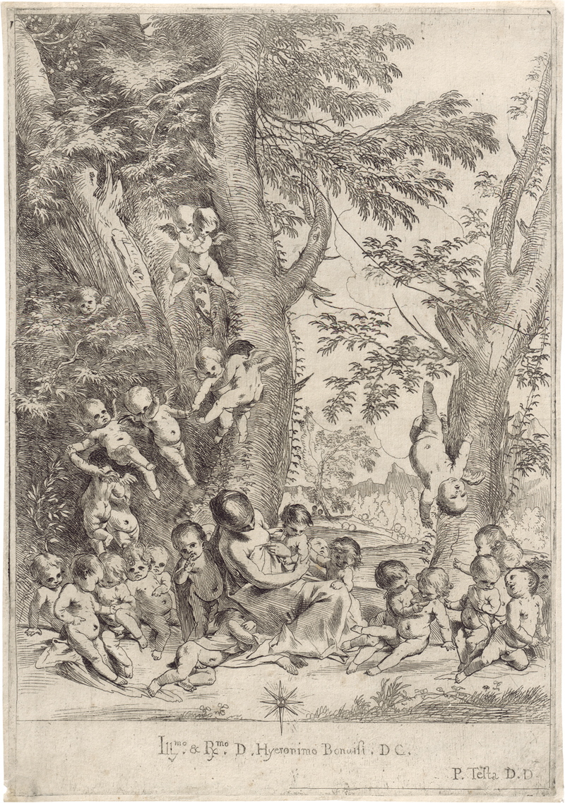 Lot 5634, Auction 128, Testa, Pietro, Caritas im Garten mit Putti