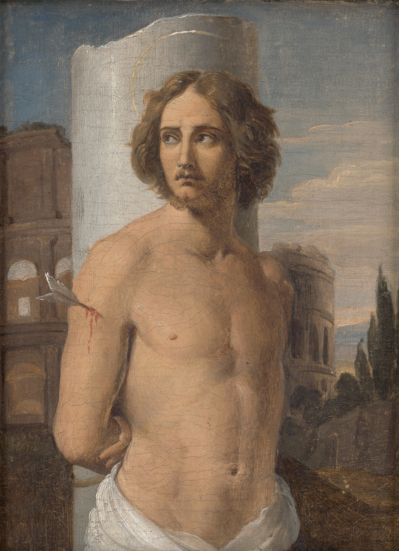 Lot 6066, Auction  128, Schadow, Wilhelm - Umkreis, Der hl. Sebastian an der Säule, im Hintergrund das Kolosseum