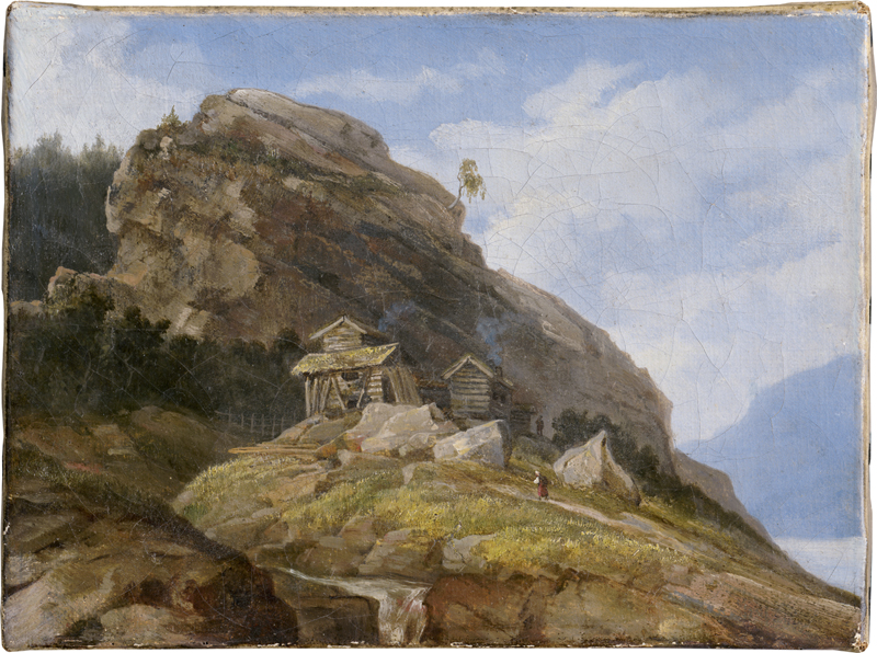 Lot 6086, Auction 128, Ezdorf, Johann Christian Michel, Skandinavische Hütten im Vorfrühling am Fjord