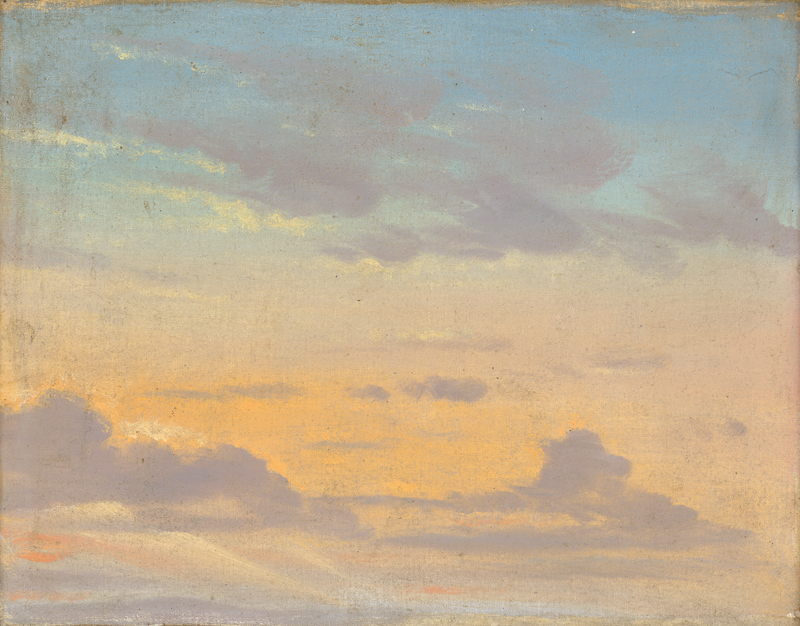 Lot 6088, Auction  128, Deutsch, um 1840. Wolkenstudie am späten Nachmittag.