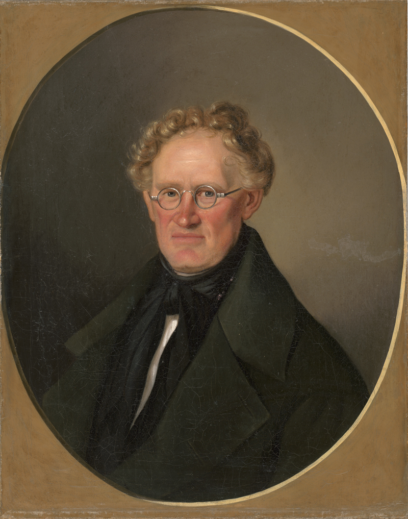 Lot 6099, Auction  128, Deutsch, um 1840. Bildnis eines Herrn mit Brille im gemalten Rahmen