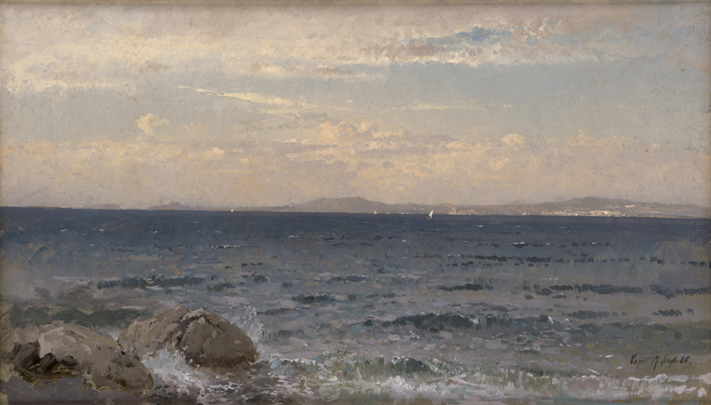 Lot 6120, Auction 128, Schuster, Rudolf Heinrich, Blick von Capri über das Meer auf Neapel