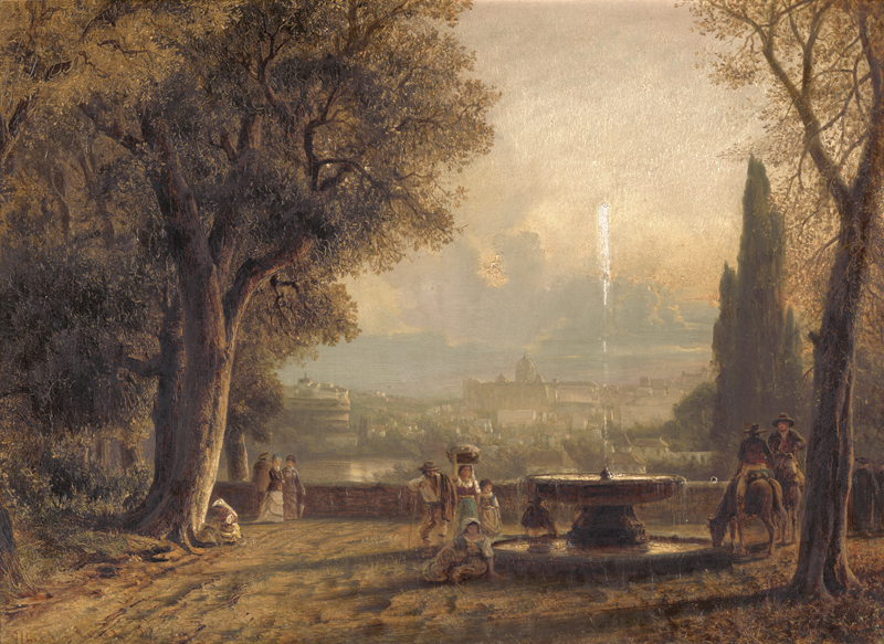 Lot 6121, Auction 128, Arnz, Albert, Rom: Blick von der Terrasse des Pincio auf die Engelsburg und St. Peter