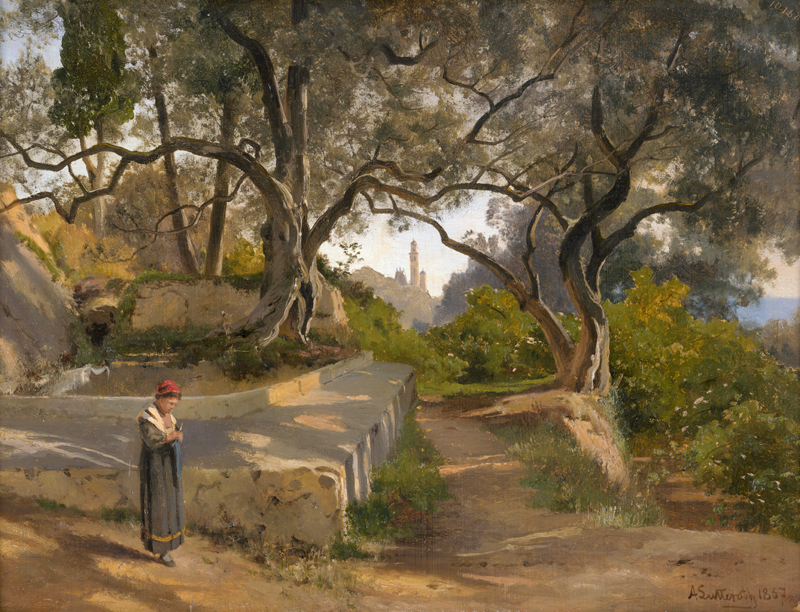 Lot 6123, Auction  128, Lutteroth, Ascan, Der alte Olivenbaum in Roquebrune bei Mentone