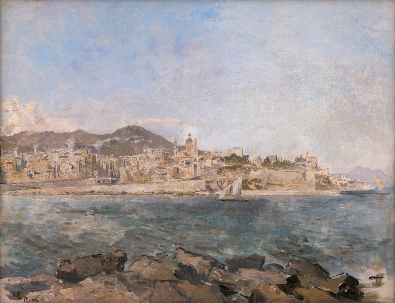 Lot 6125, Auction  128, Effenberger, Hermann, Blick auf eine italienische Küstenstadt (Ligurien?)