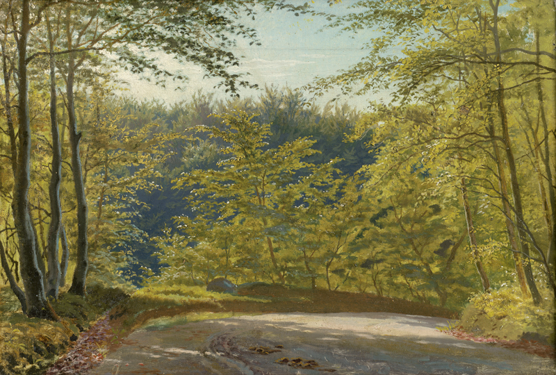Lot 6130, Auction  128, Mønsted, Peder Mork, Sommerlicher Waldweg in Marselisborg 