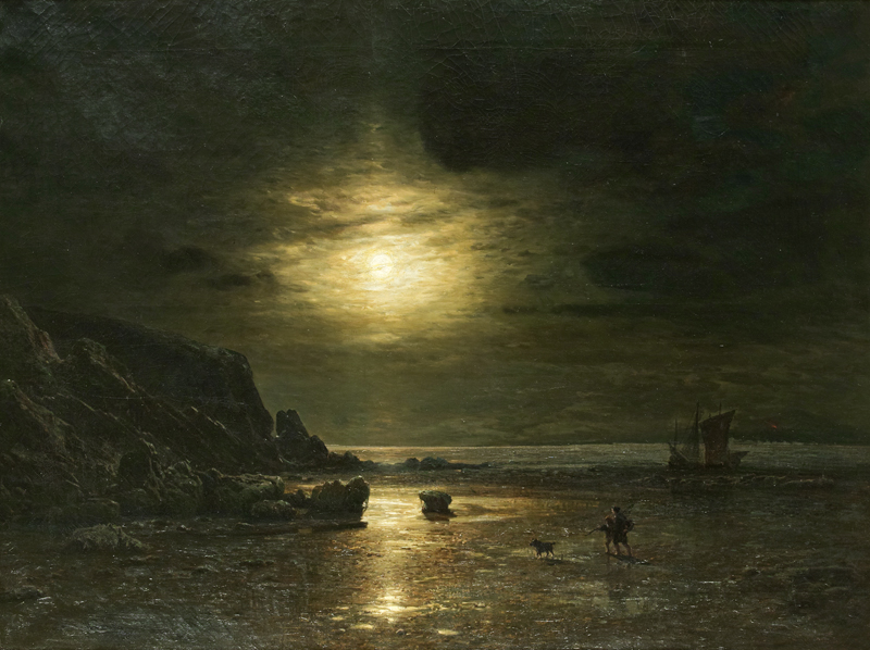 Lot 6134, Auction  128, Eschke, Hermann, Vollmondnacht an der Küste