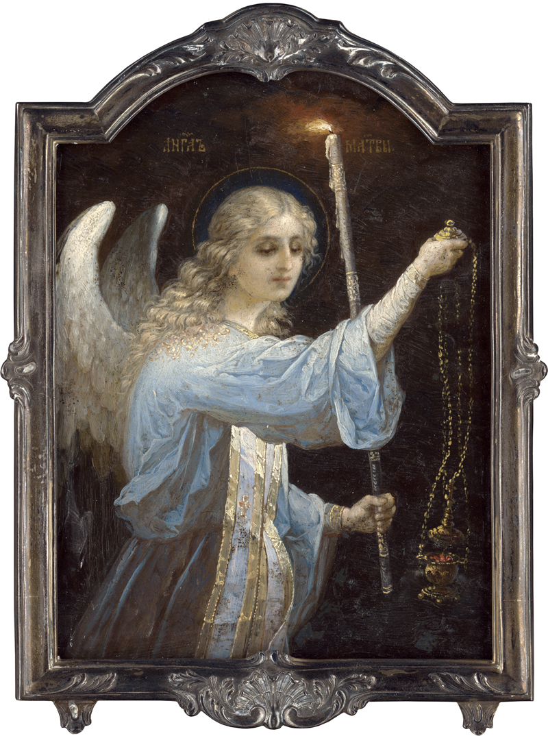 Lot 6143, Auction 128, Russisch, Mitte 19. Jh. Engel mit Weihrauchfass und Kerze