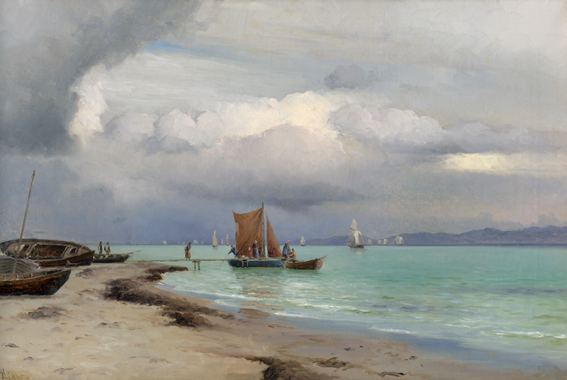 Lot 6149, Auction  128, Lübbers, Holger, Segelschiffe im Øresund bei aufziehendem Gewitter