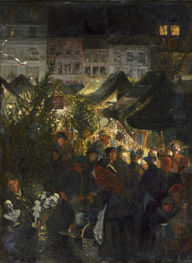 Lot 6180, Auction 128, Schöbel, Georg, Abendstimmung am Berliner Weihnachtsmarkt