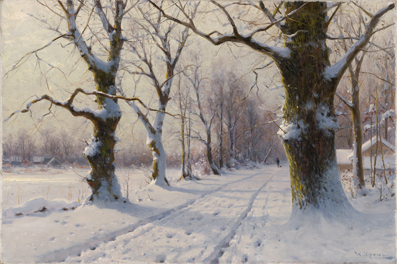 Lot 6183, Auction  128, Moras, Walter, Winterlandschaft mit verschneiter Allee