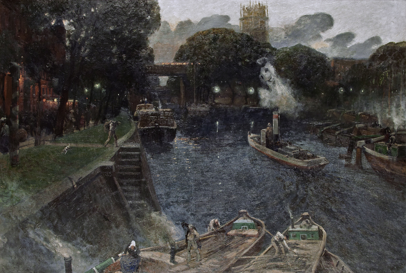 Lot 6186, Auction 128, Jacob d. J., Julius, Abendstimmung am Hafenplatz in Berlin