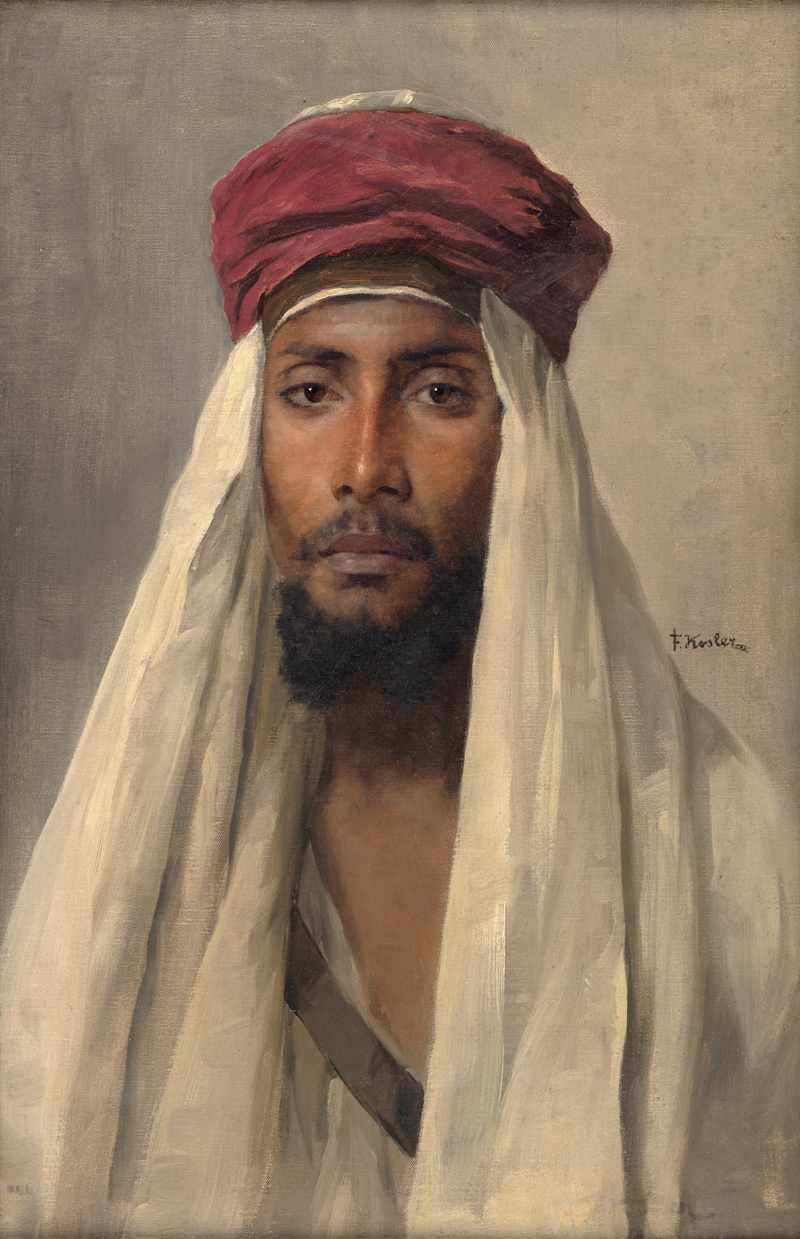 Lot 6196, Auction 128, Kosler, Franz Xaver, Portrait eines Arabers in traditioneller Tracht mit rotem Turban