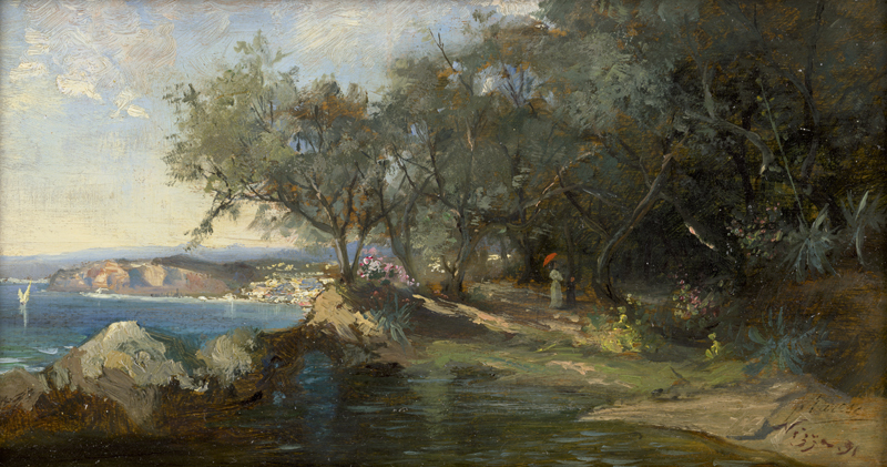 Lot 6198, Auction  128, Deutsch, 1891. Blick von Saint-Jean-Cap-Ferrat auf Nizza