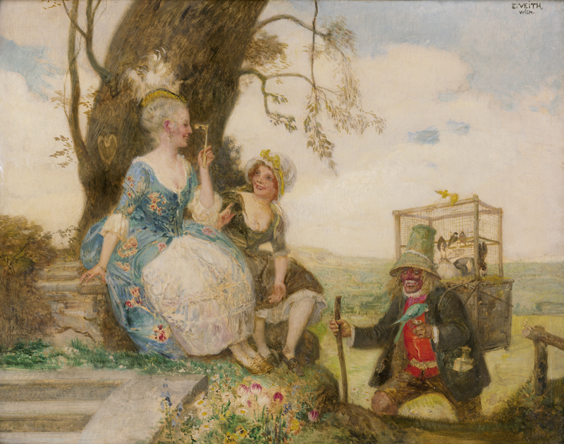 Lot 6214, Auction  128, Veith, Eduard, Der Vogelhändler im Park