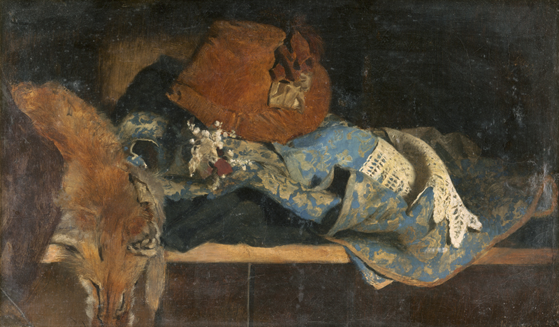 Lot 6218, Auction 128, Rothaug, Alexander, Stillleben mit Fuchspelz, Samthut und blauem Brokatrock