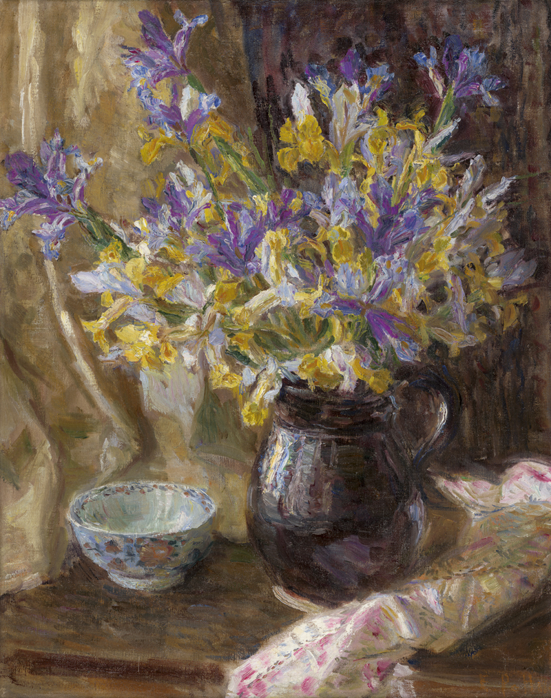 Lot 6235, Auction  128, Pottner, Emil, Blumenstillleben mit blauer und gelber Iris