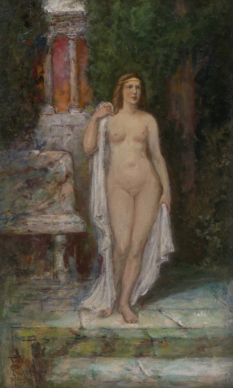 Lot 6240, Auction  128, Leeke, Ferdinand, Vestalin vor einem Tempel