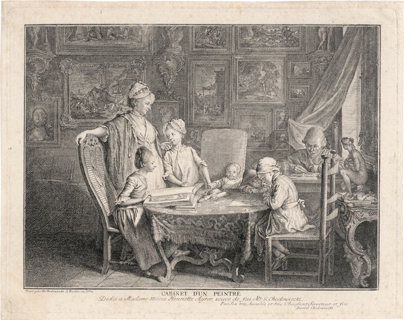 Lot 6503, Auction 128, Chodowiecki, Daniel Nikolaus, Cabinet d'un peintre - Das Familienblatt des Künstlers