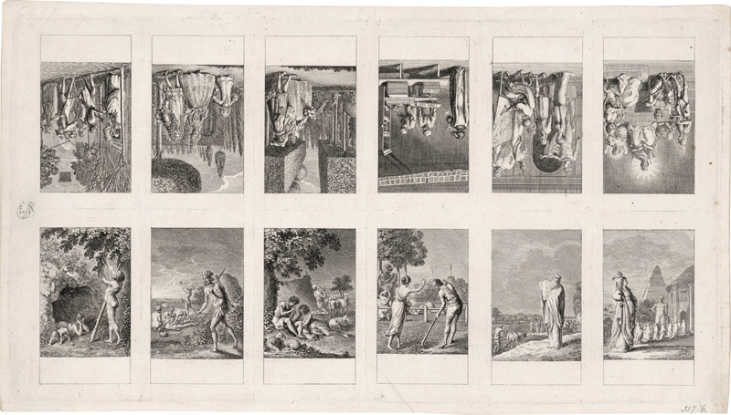 Lot 6517, Auction 128, Chodowiecki, Daniel Nikolaus, Zwölf Blätter zur Geschichte der Menschheit nach ihren Kulturverhältnissen
