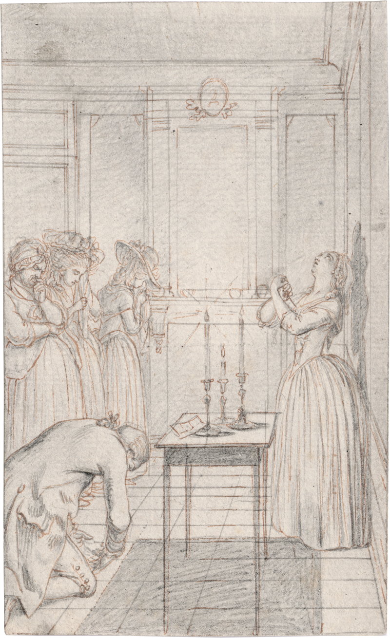 Lot 6520, Auction 128, Chodowiecki, Daniel Nikolaus, Clarisse droht, sich zu erstechen
